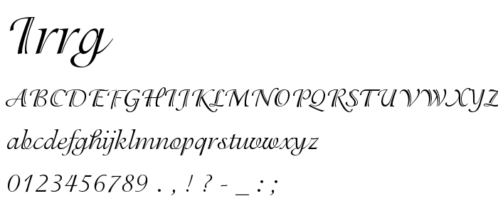 Irrg font