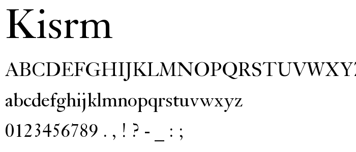 Kisrm font