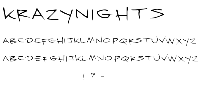 Krazynights font