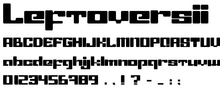 Leftoversii font