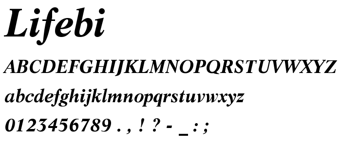 Lifebi font