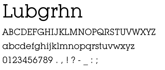 Lubgrhn font