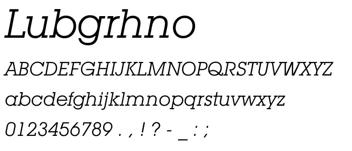 Lubgrhno font