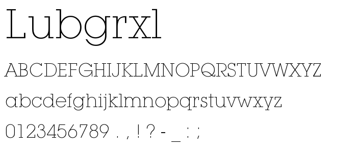 Lubgrxl font