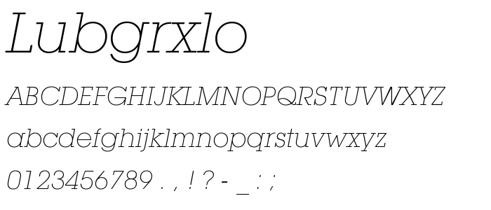 Lubgrxlo font