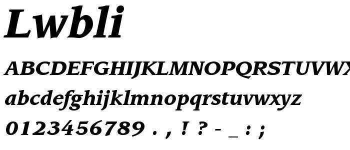 Lwbli font