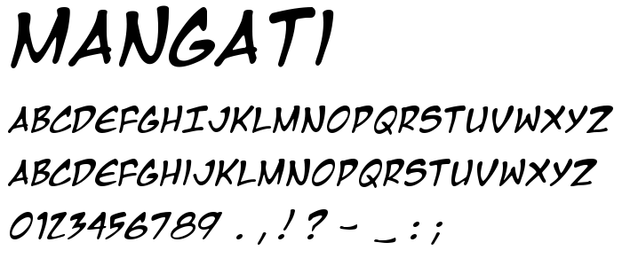 Mangati font