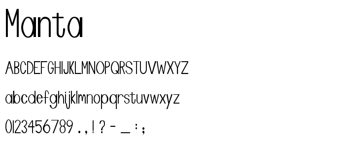 Manta font