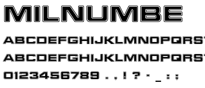 Milnumbe font