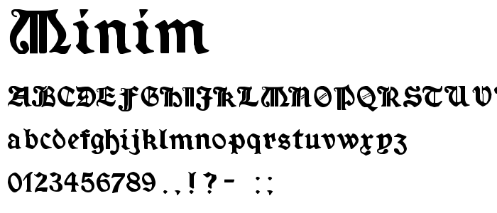 Minim font