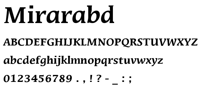 Mirarabd font