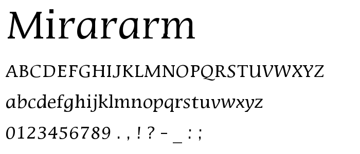 Mirararm font