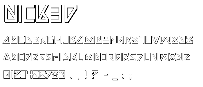 Nick3d font