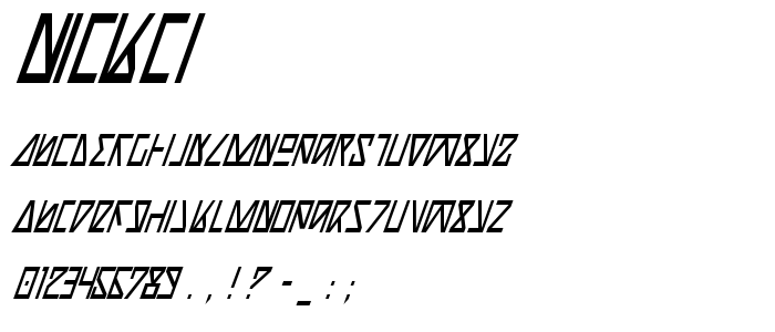 Nickci font