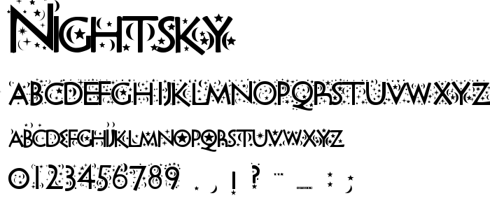 Nightsky font