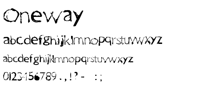 Oneway font