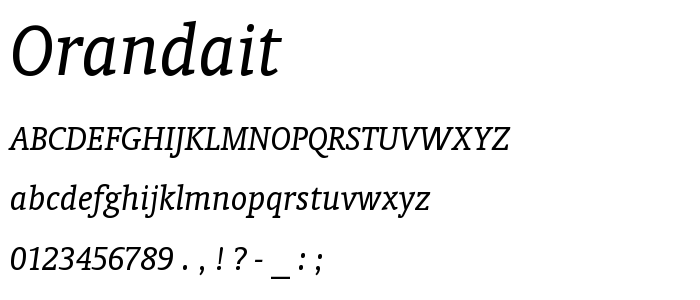 Orandait font