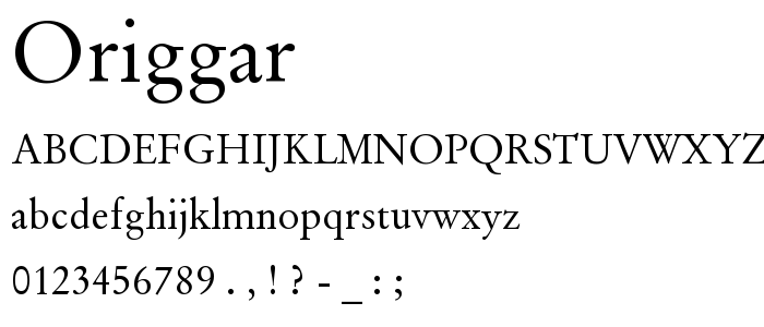 Origgar font