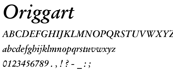 Origgart font