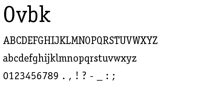 Ovbk font