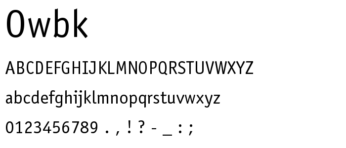 Owbk font