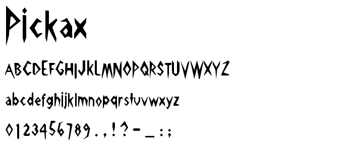 Pickax font