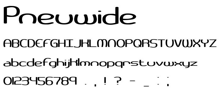 Pneuwide font