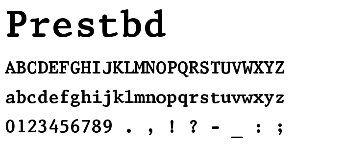 Prestbd font