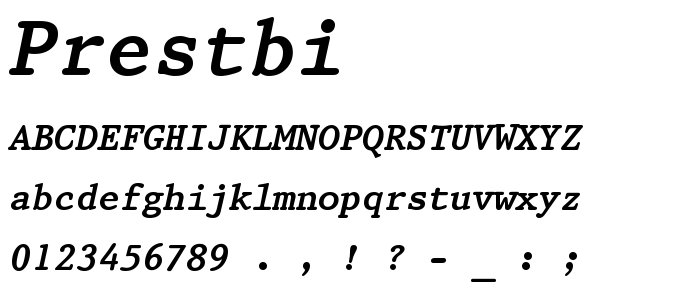 Prestbi font