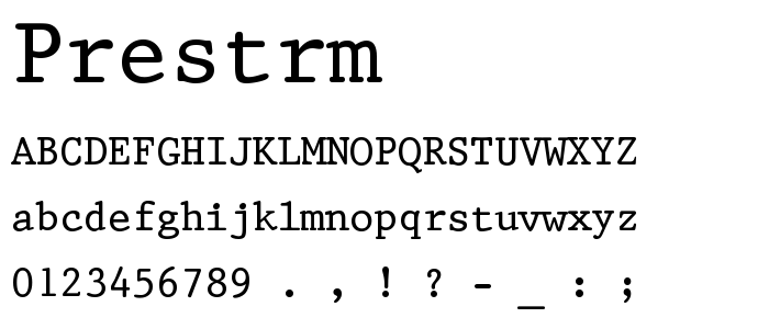 Prestrm font