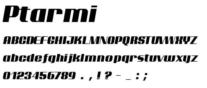 Ptarmi font