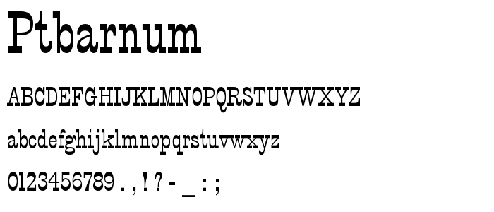 Ptbarnum font