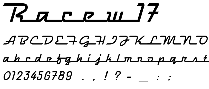 Racew17 font