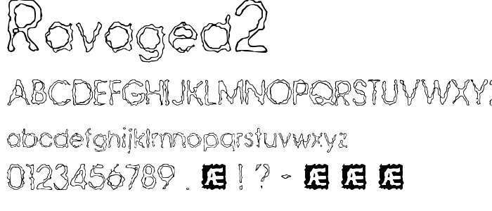 Ravaged2 font