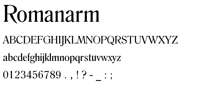 Romanarm font