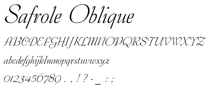 Safrole_Oblique font