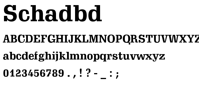 Schadbd font