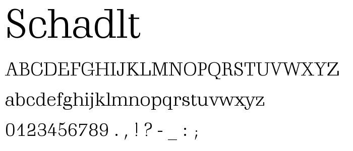 Schadlt font