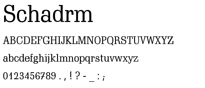 Schadrm font