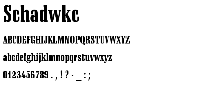 Schadwkc font