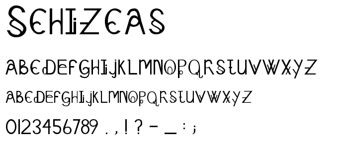 Schizcas font