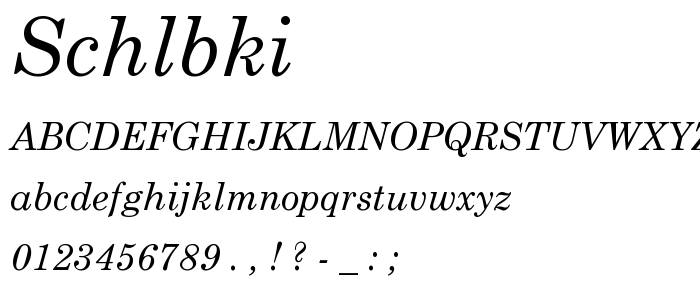 Schlbki font