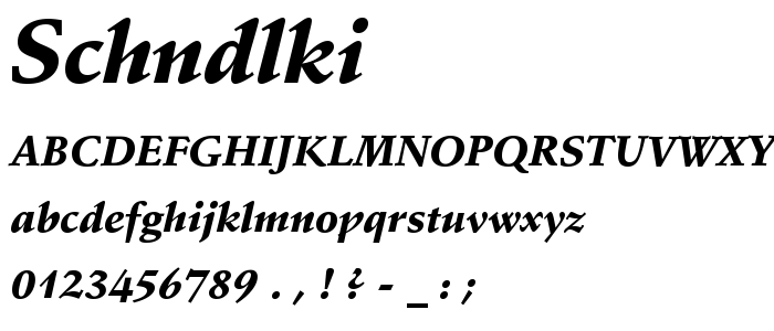 Schndlki font