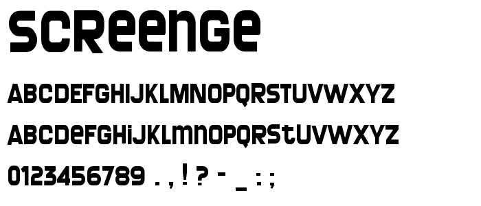 Screenge font