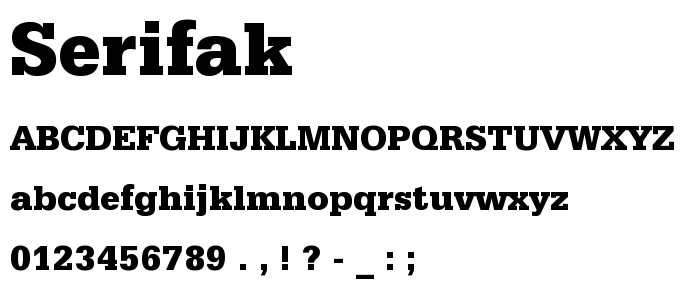 Serifak font