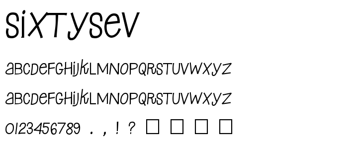 Sixtysev font