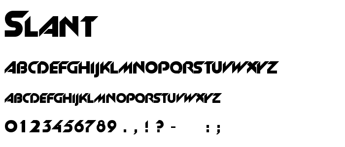 Slant font