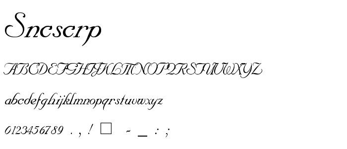 Sncscrp font