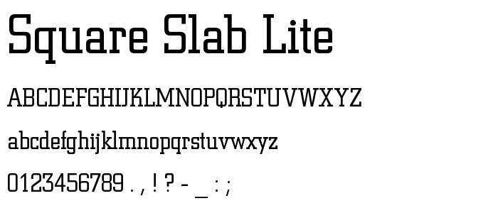 Square_Slab_Lite font