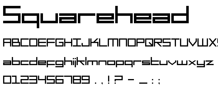 Squarehead font